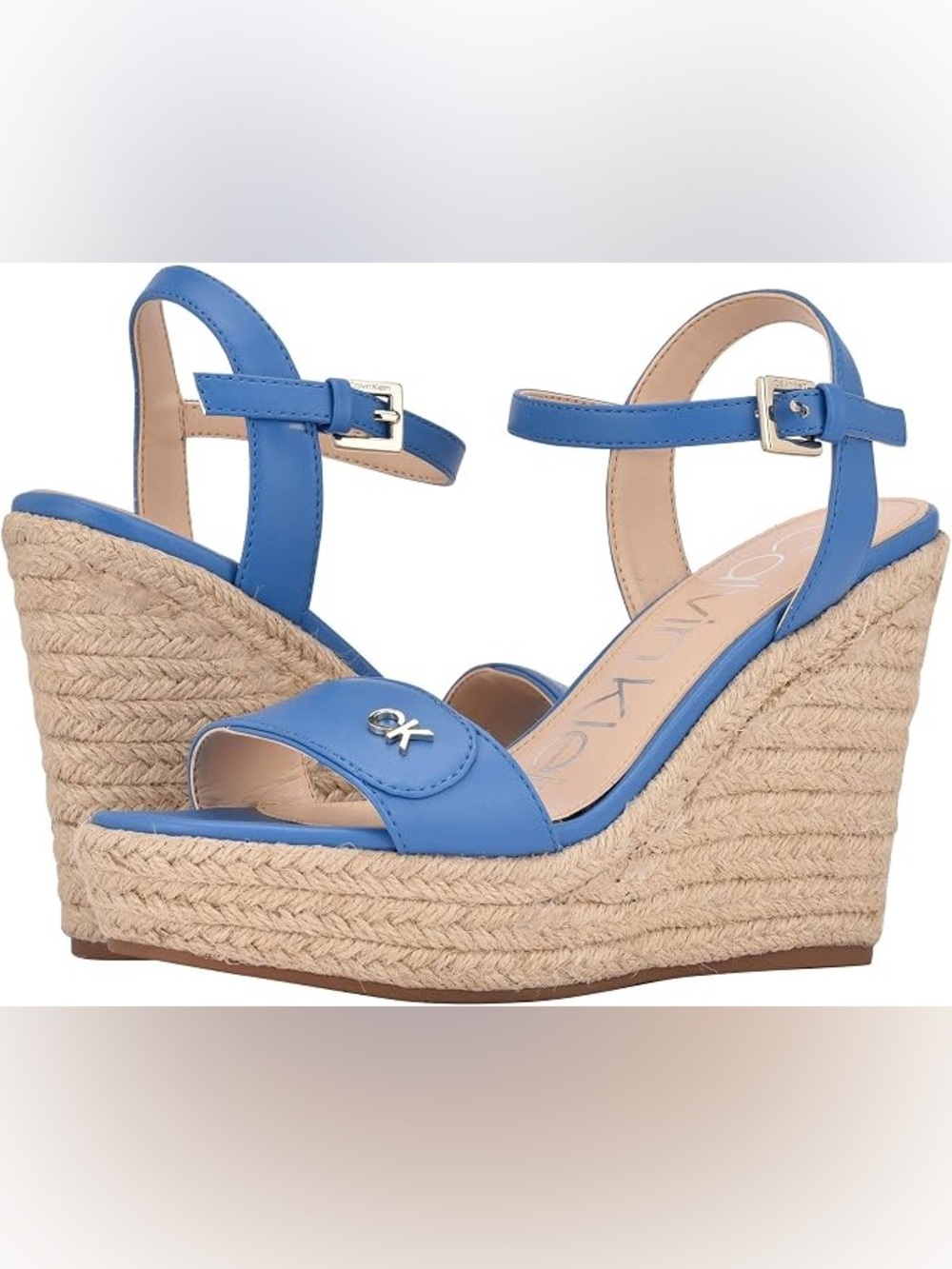 NWT ⛱️Calvin Klein - Medium Blue Hamal Espadrille Wedge Sandals - 10